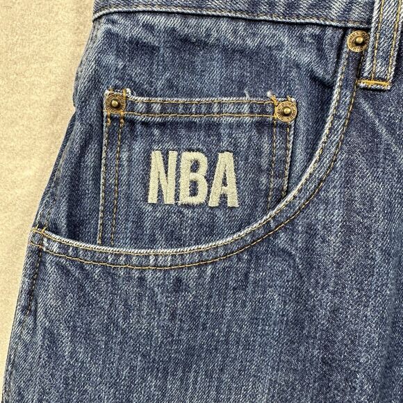Vintage UNK San Antonio Spurs NBA Jeans 36 Two-Sided Embroidered Patches Y2K - Picture 7 of 16
